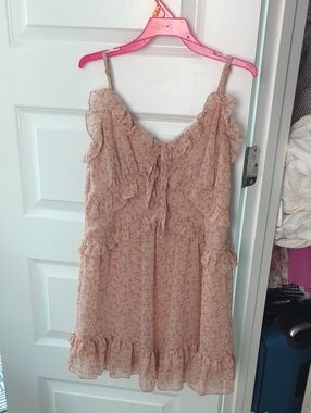 Forever 21 Dusty Pink Floral Ruffle Mini Dress